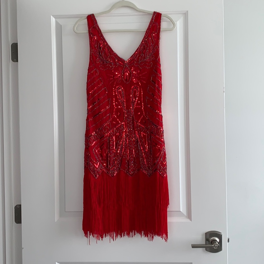 Red flapper dress